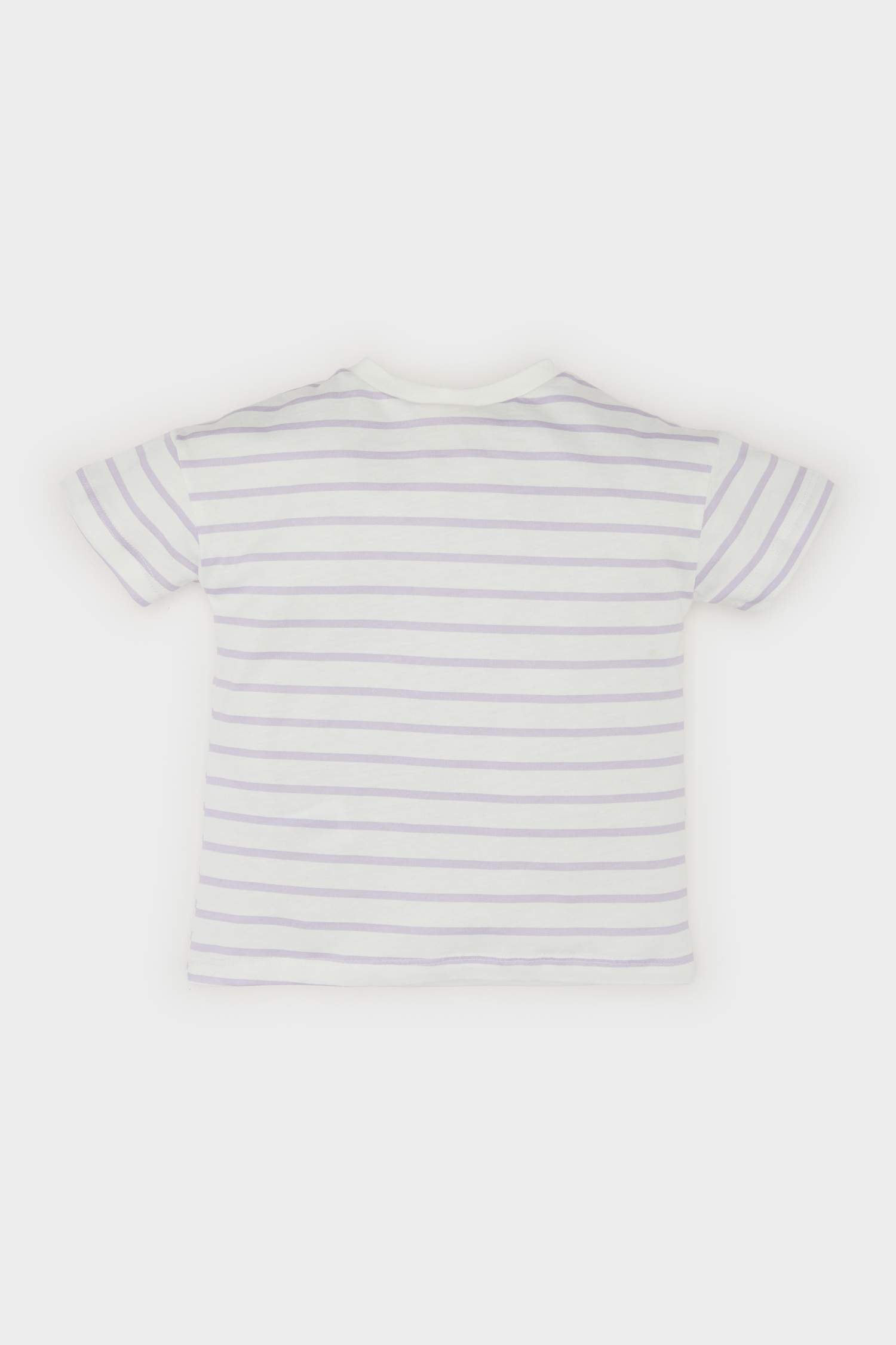 Girl Baby Bike Collar Striped Short Sleeve T-Shirt
