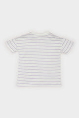 Girl Baby Bike Collar Striped Short Sleeve T-Shirt
