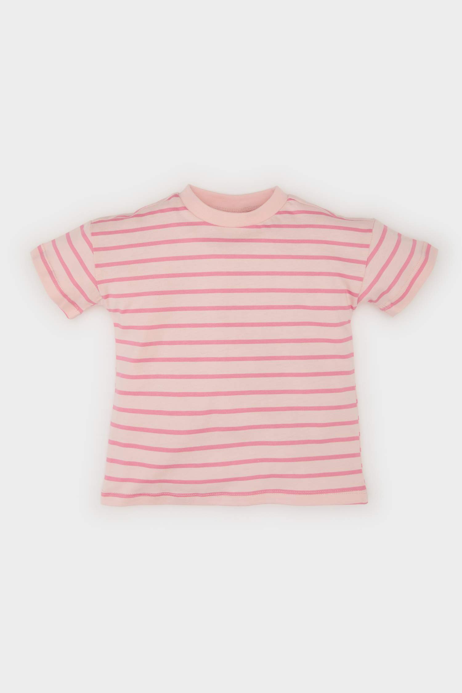 Girl Baby Bike Collar Striped Short Sleeve T-Shirt