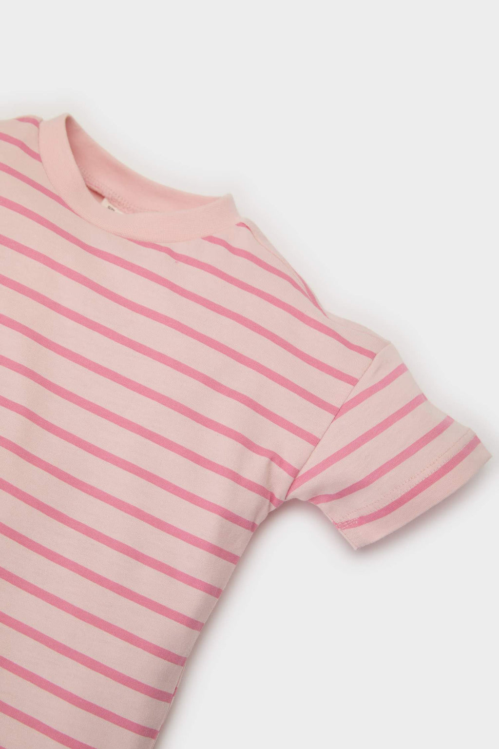 Girl Baby Bike Collar Striped Short Sleeve T-Shirt