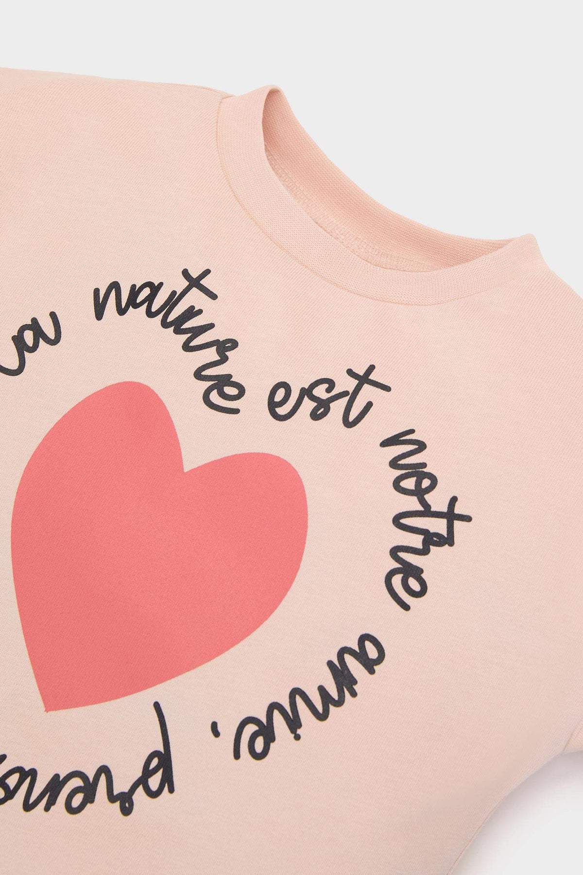 Girl Baby 2 Pcs Set Heart Printed Long Sleeve T-shirt Waist Rubber Bottom