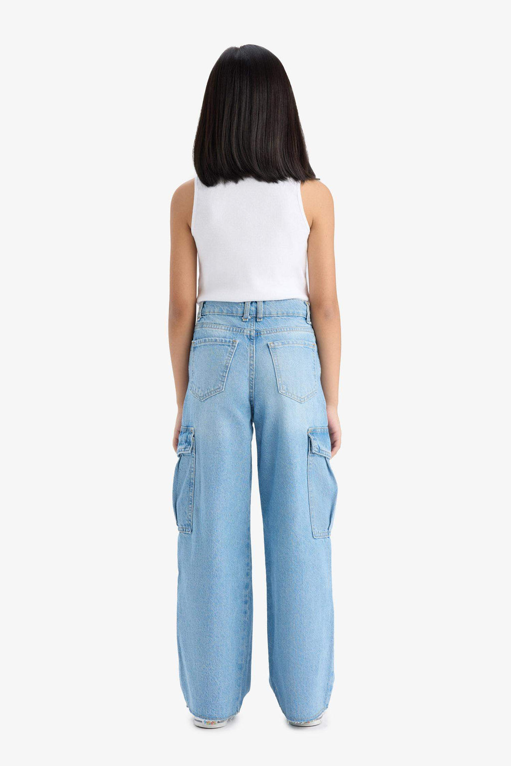 Girls Wide Leg Cargo Wide Leg Jeans