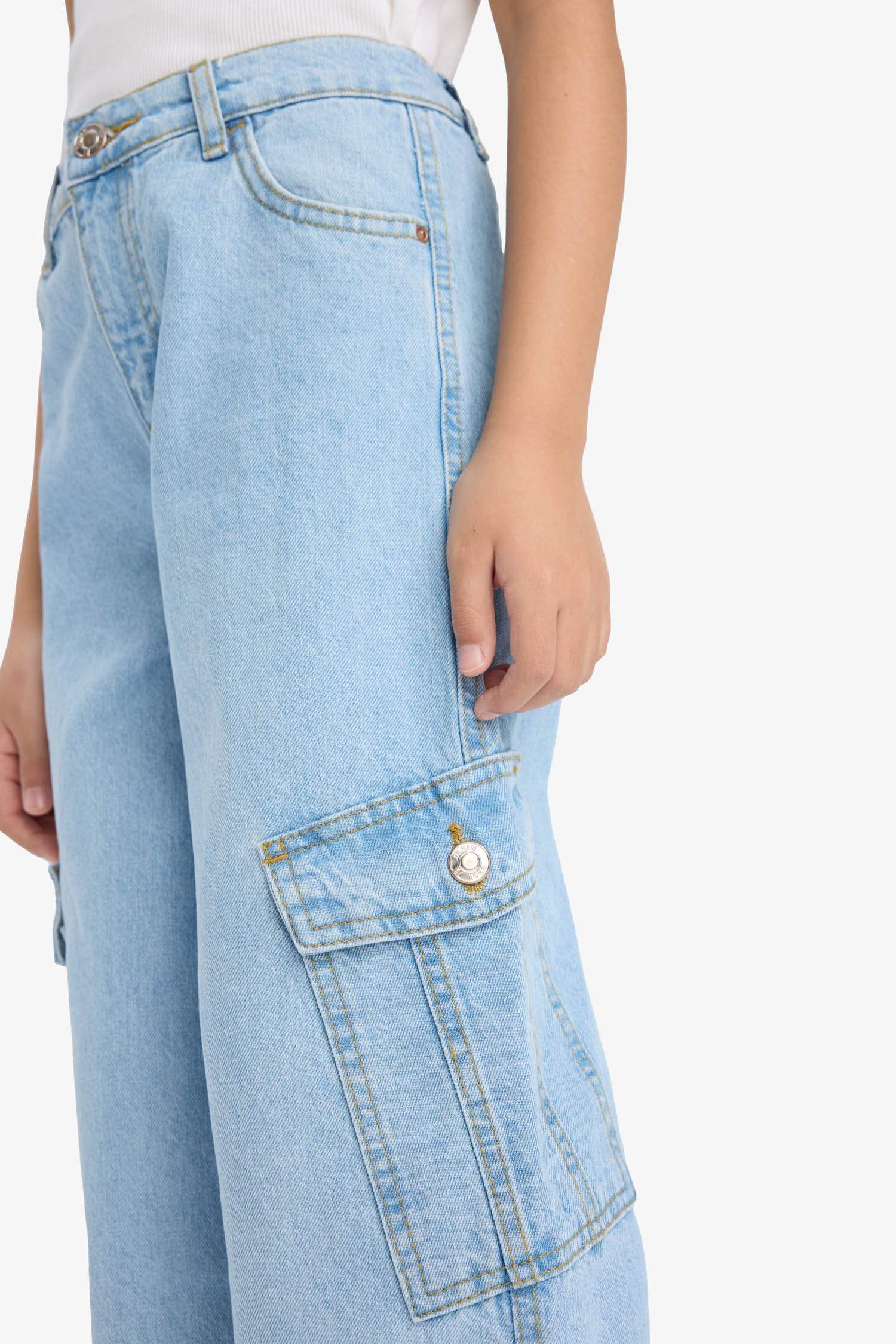 Girl's Wide Leg Cargo Wide Leg Jeans