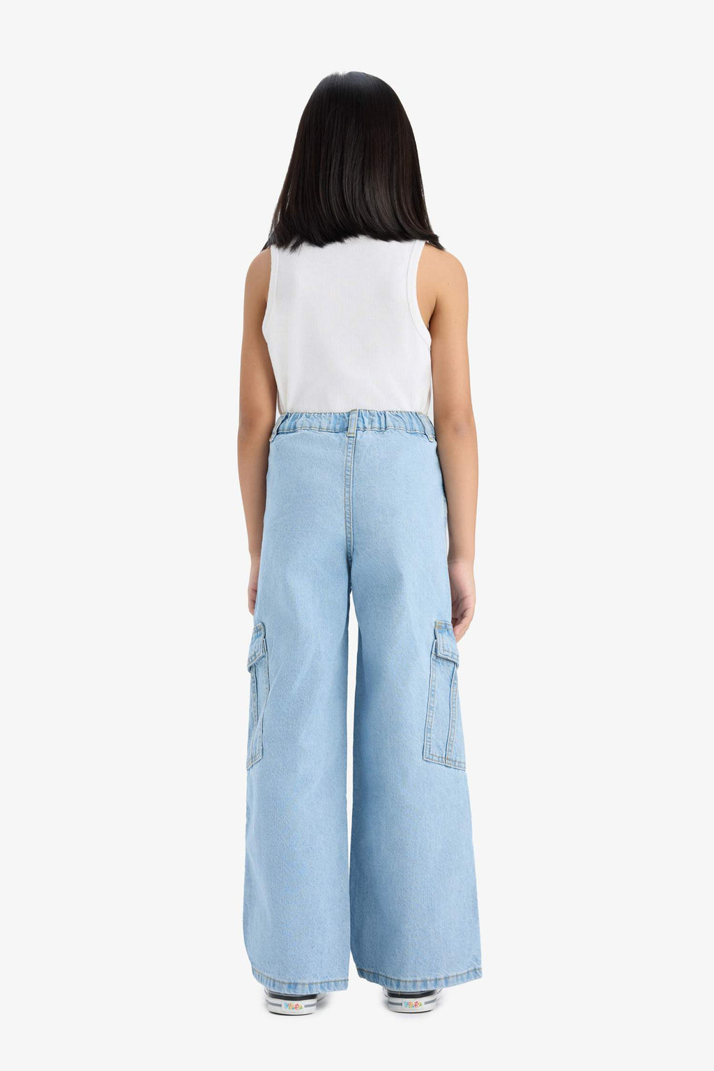 Girl's Wide Leg Cargo Wide Leg Jeans