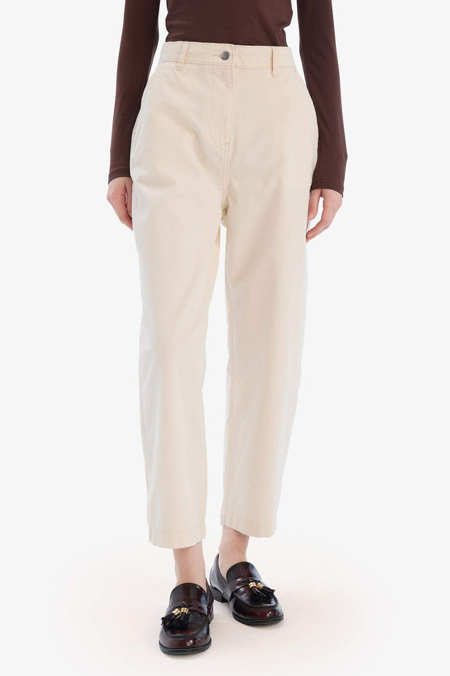 Carrot Fit Normal Waist Gabardine Trousers Hover Image