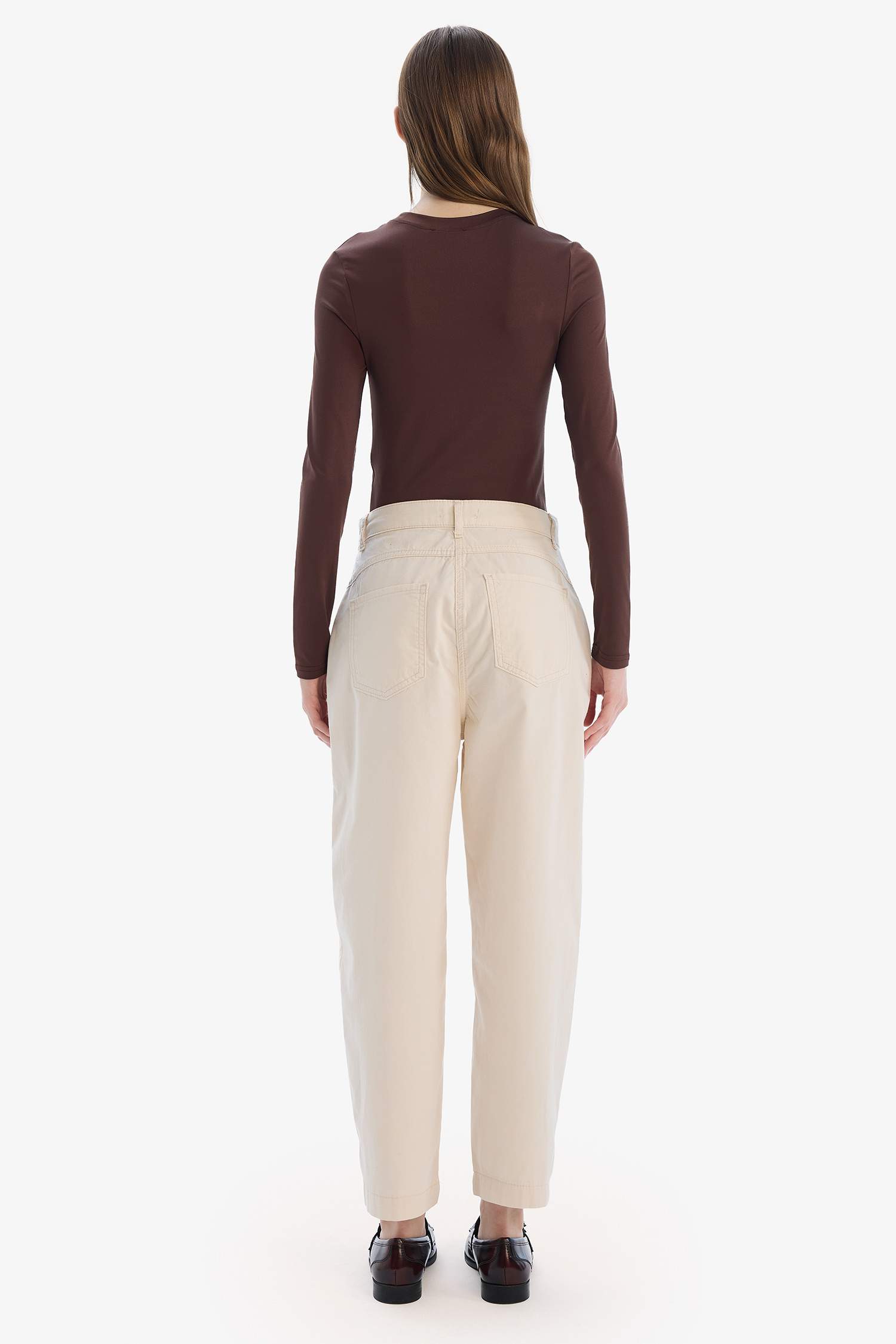 Carrot Fit Normal Waist Gabardine Trousers