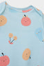 Baby Girl Newborn Fruit Patterned Combed Cotton Short Sleeve Jumpsuit