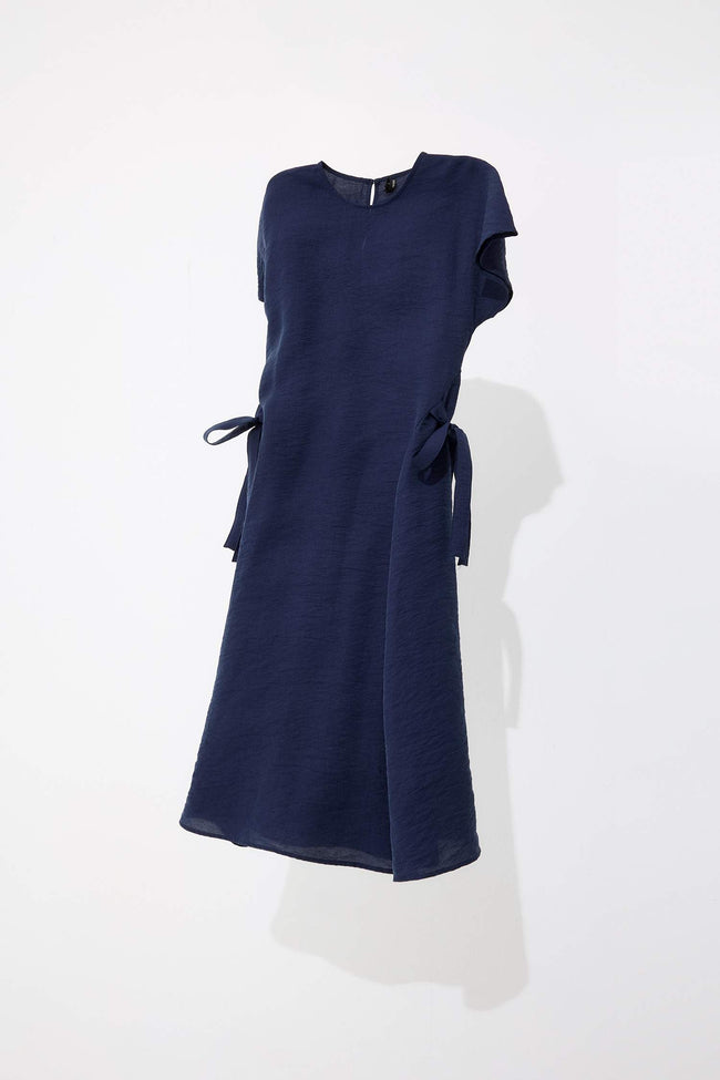 Crew Neck Bat Sleeve Basic Midi Dress Main Image