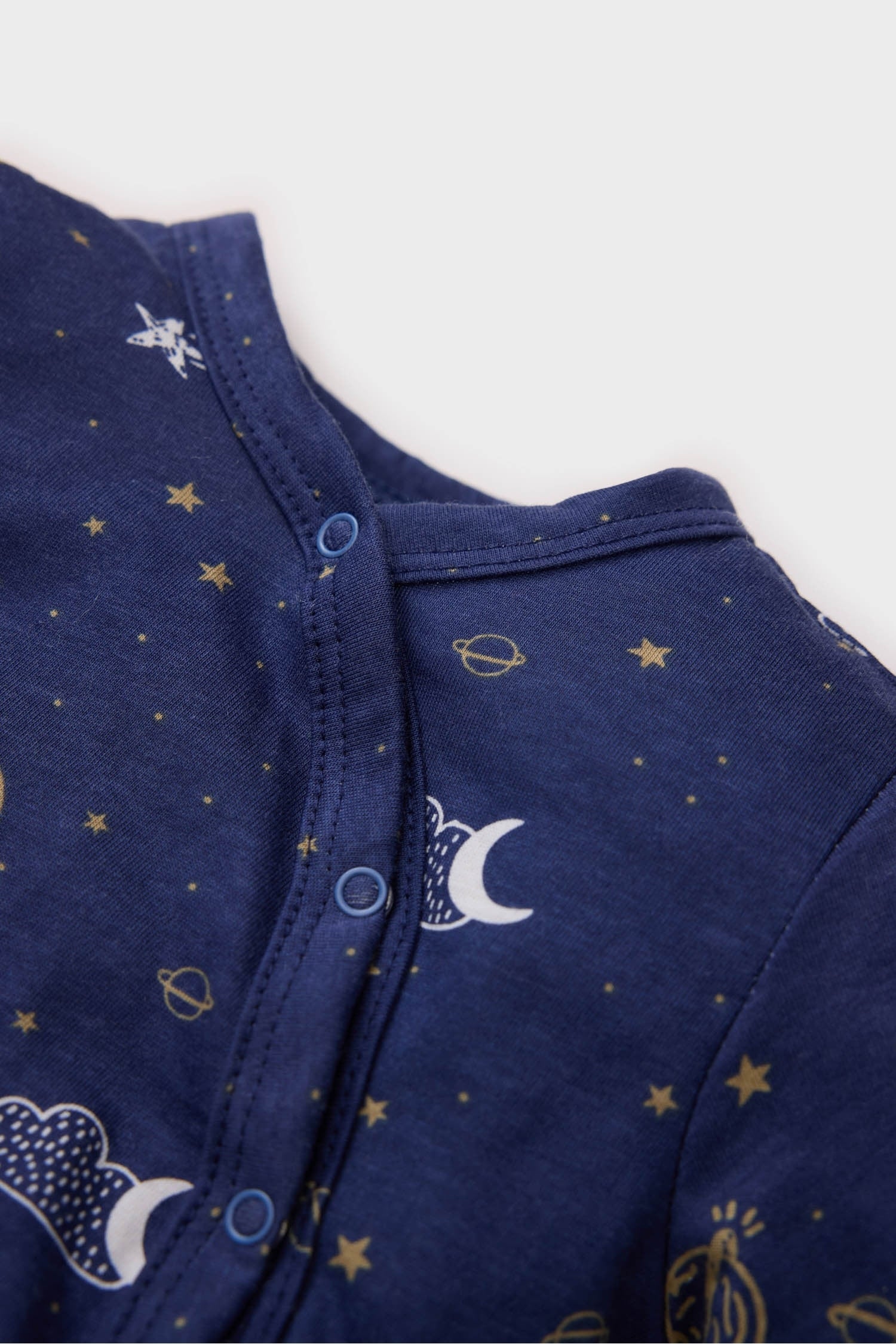 Male Baby Newborn Space Printed Long Sleeve Snap Combo Coverall