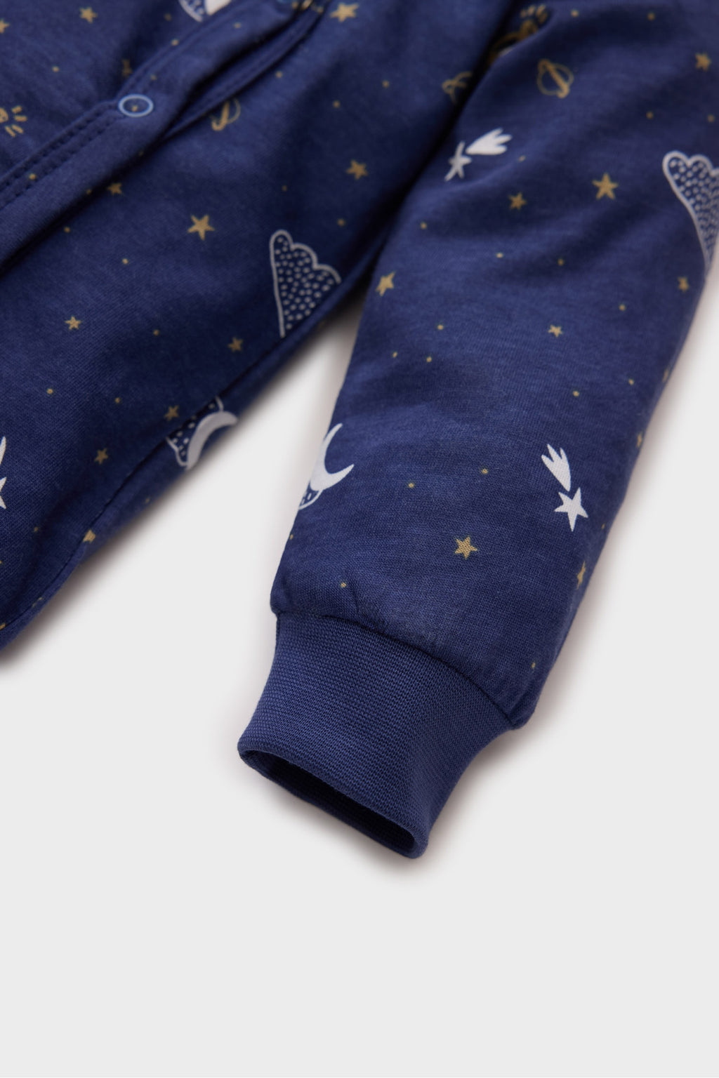 Male Baby Newborn Space Printed Long Sleeve Snap Combo Coverall