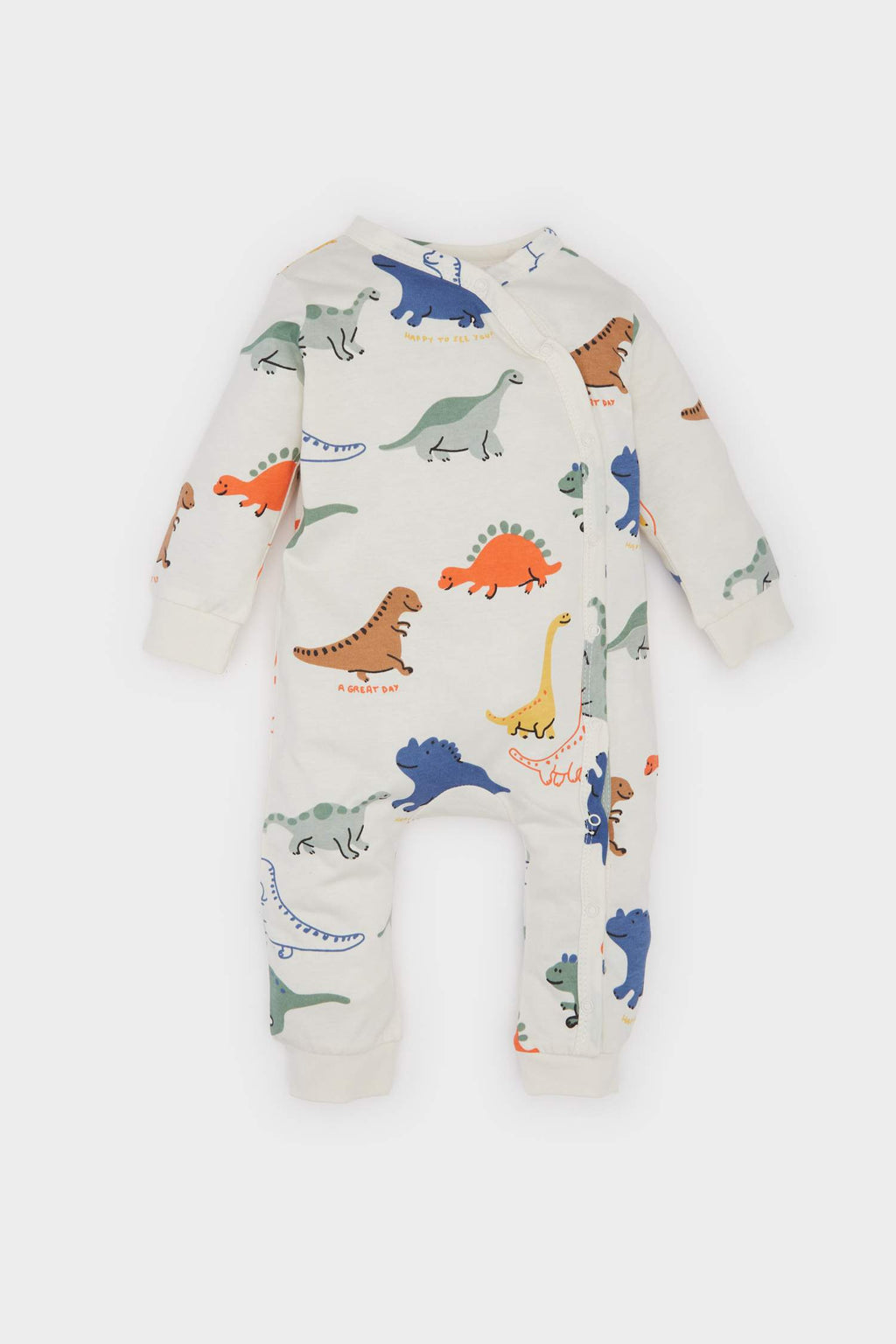 Baby Boy Newborn Dinosaur Printed Double Penetration Long Sleeve Coverall