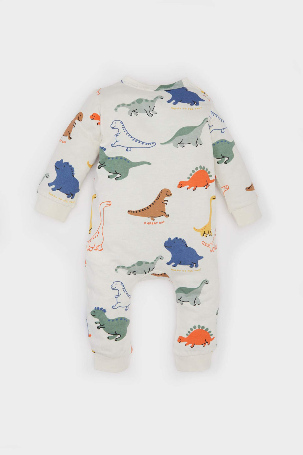 Baby Boy Newborn Dinosaur Printed Double Penetration Long Sleeve Coverall
