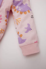 Girl Baby Newborn Dinosaur Patterned Footed Long Sleeve Combo Coverall