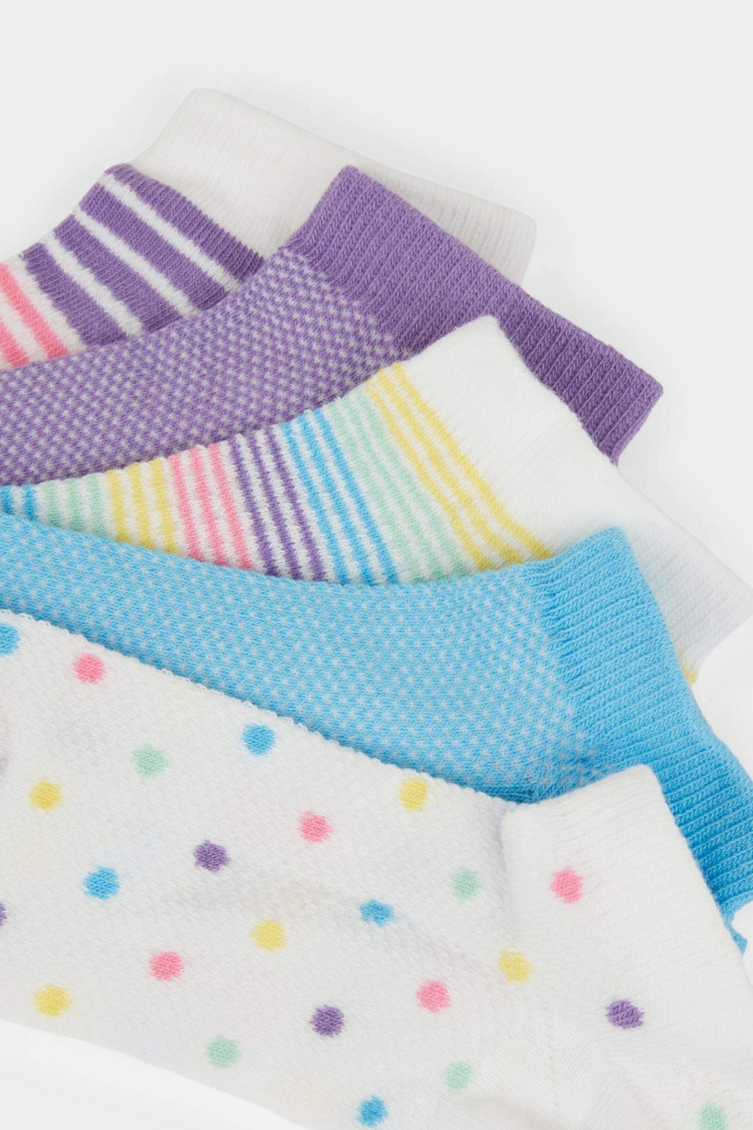 Girls 5-Pack Cotton Ankle Socks