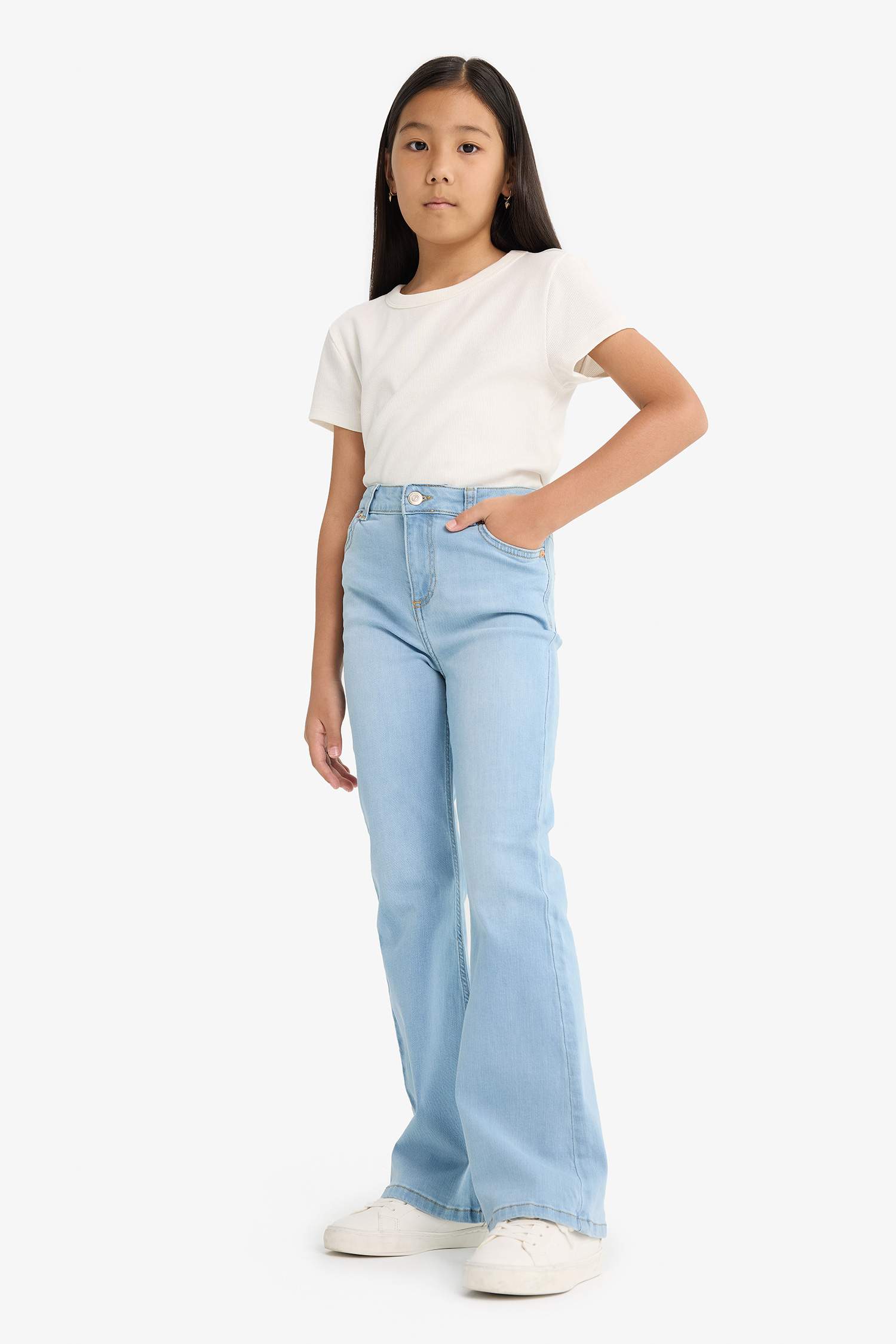 Girls Flare Fit Bell-bottom Jeans
