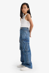Girl's Wide Leg Cargo Wide Leg Jeans