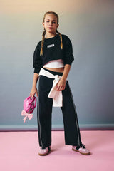 Girls Wide Leg Elastic Waist Parachute Pants