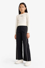 Girls Wide Leg Elastic Waist Parachute Pants