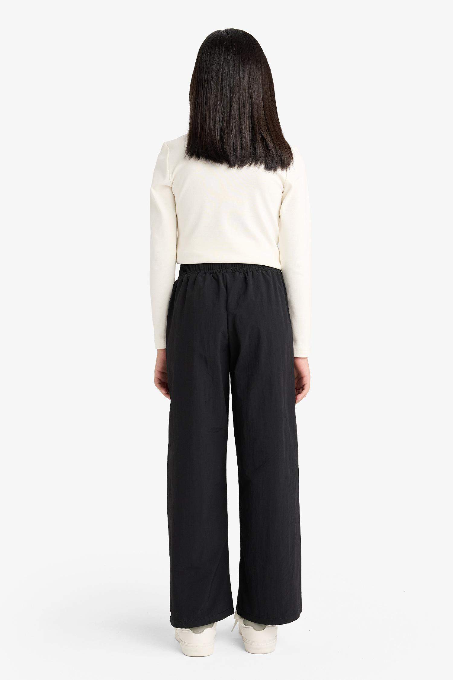 Girls Wide Leg Elastic Waist Parachute Pants