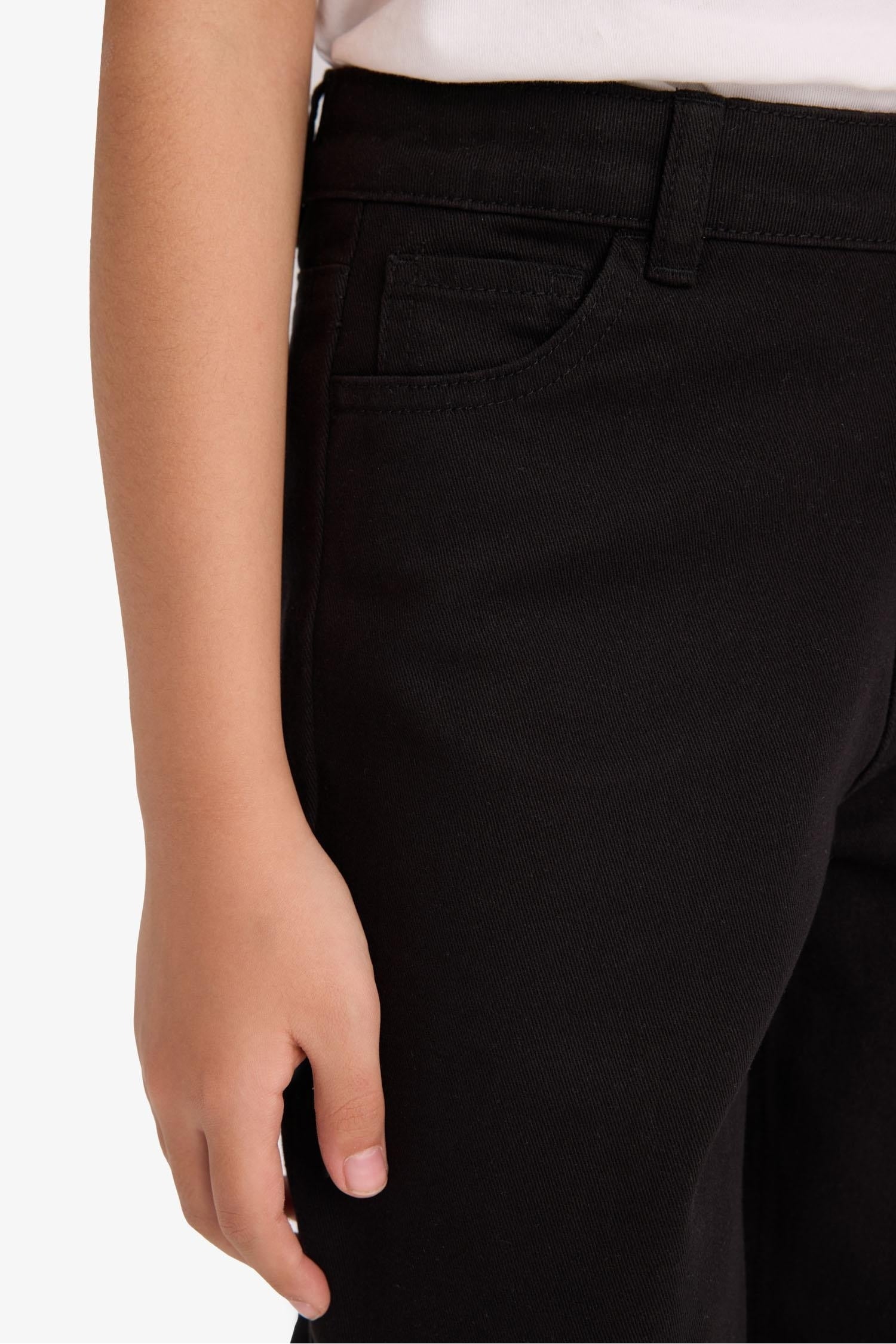 Girl's Wide Leg Cotton School Trousers