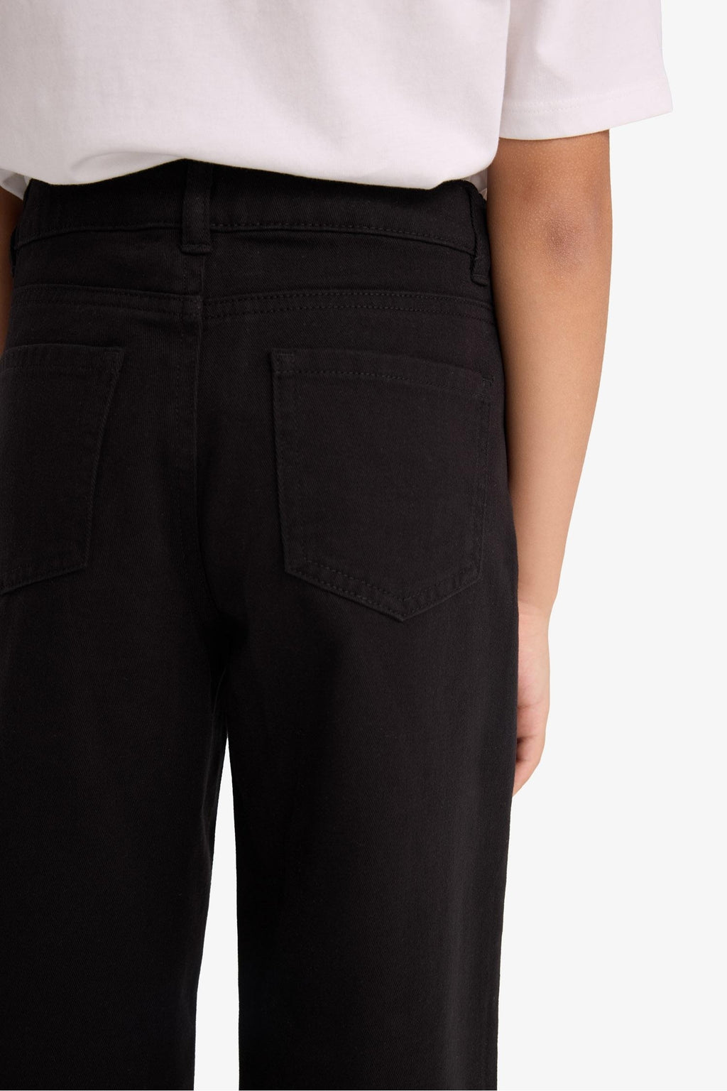 Girl's Wide Leg Cotton School Trousers