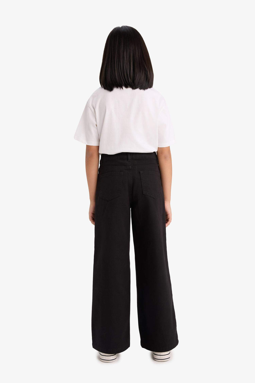 Girl's Wide Leg Cotton School Trousers