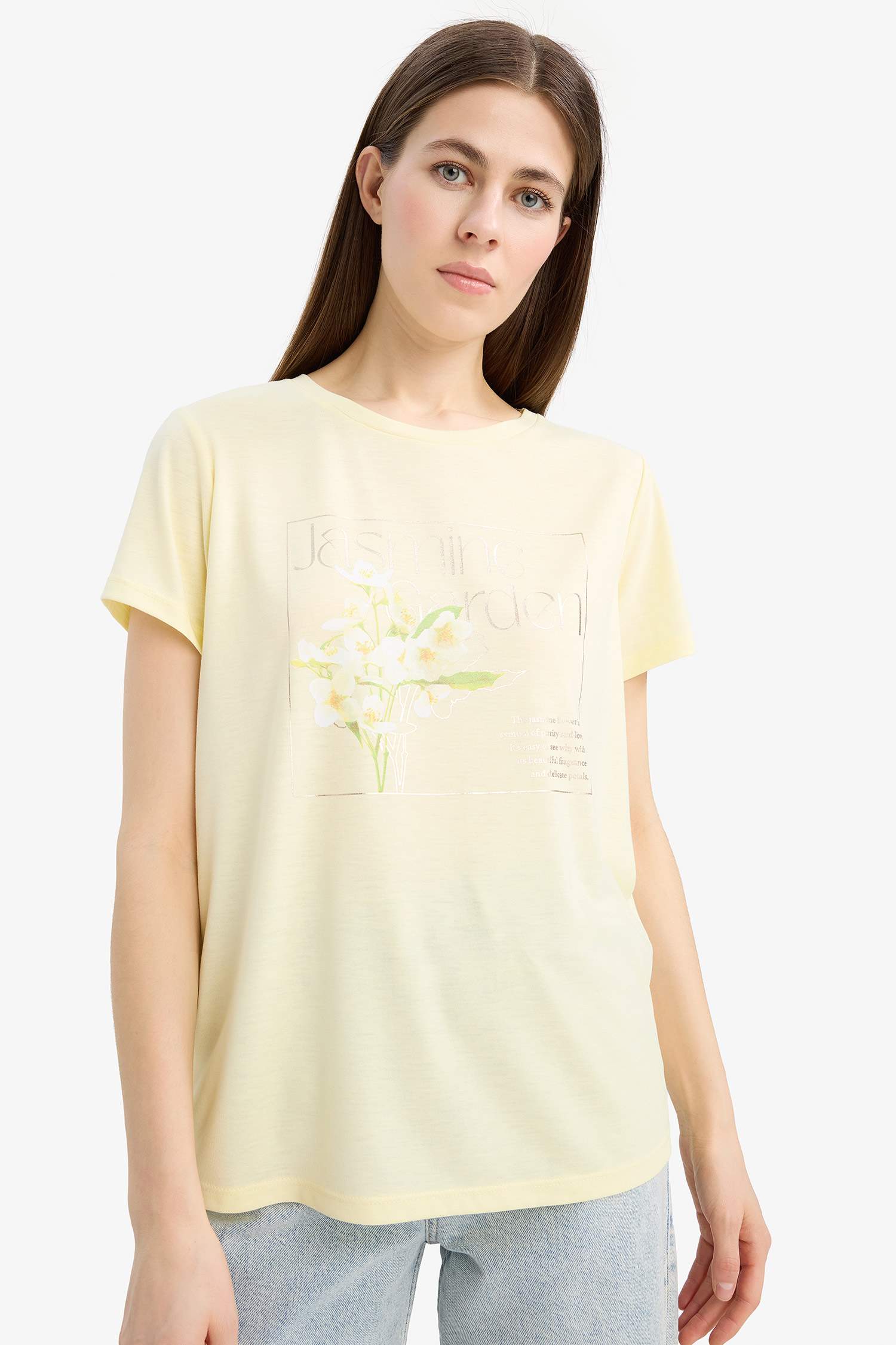 Regular Fit Cycling Collar Printed Short Sleeve T-shirt