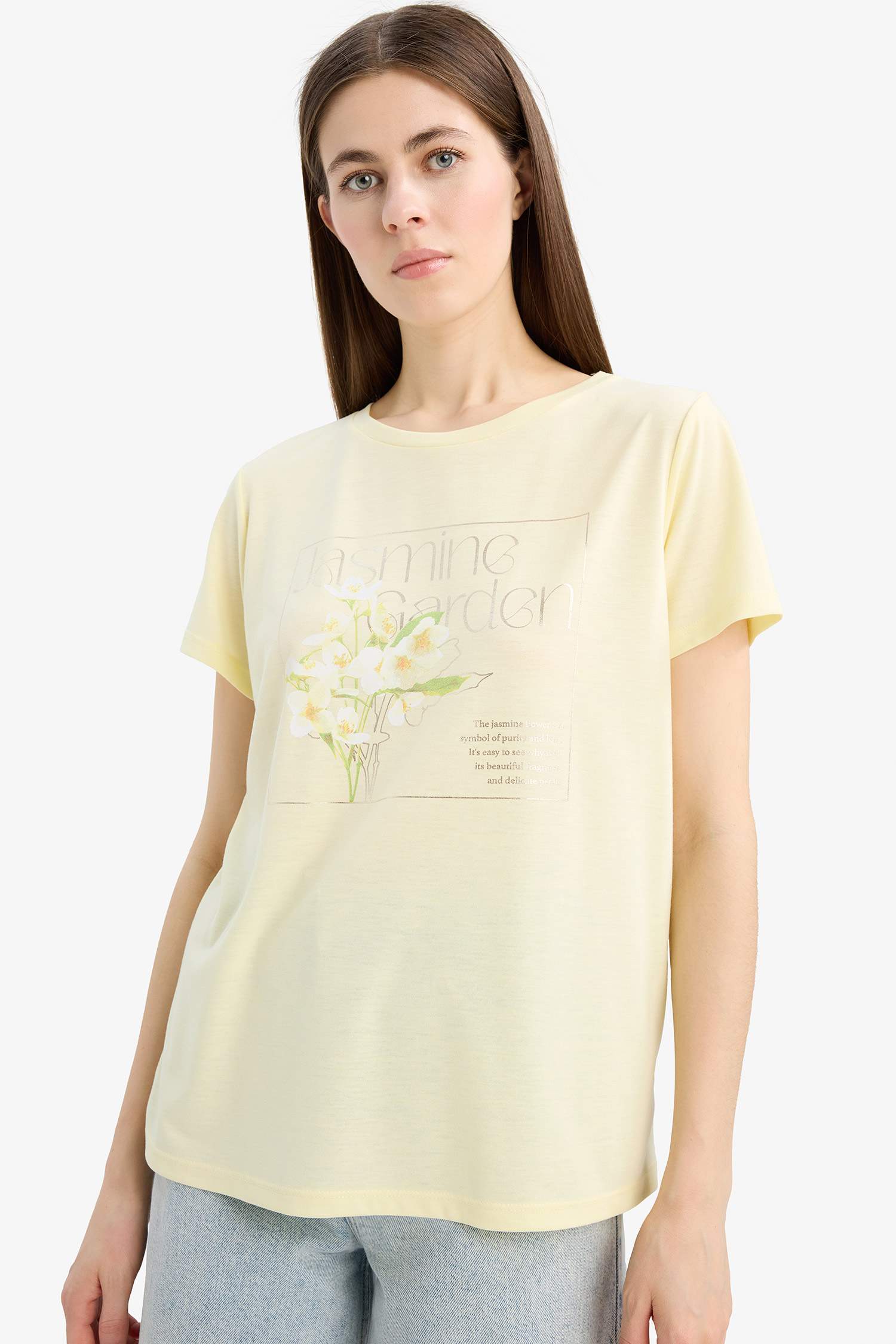 Regular Fit Cycling Collar Printed Short Sleeve T-shirt