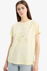 Regular Fit Cycling Collar Printed Short Sleeve T-shirt