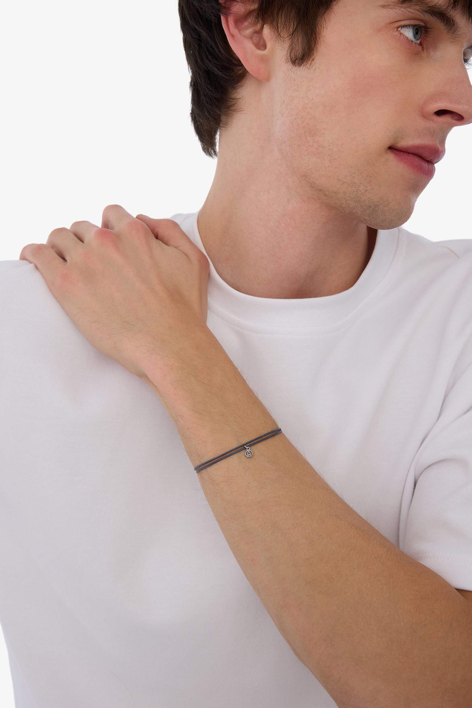 AtolyeWolf x DeFacto Unısex Yarn Steel Piece Grey Luck Bracelet