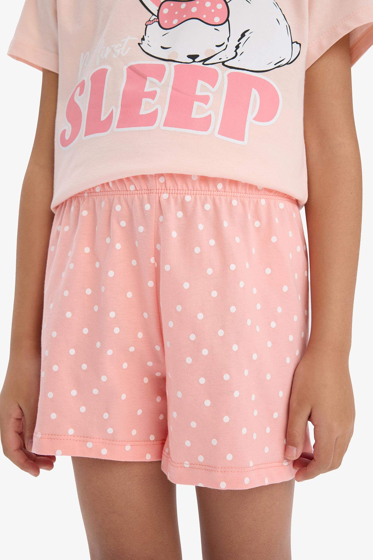 Girls Children Pajama Set Printed Short Sleeve Top Flexible Clear Short Shorts
