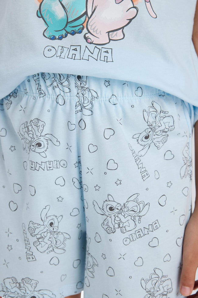 Girls Disney Lilo & Stitch Pajama Set Short Sleeve Top Shorts Main Image