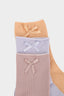Girl Ribbon 3 Pcs Cotton Long Socks