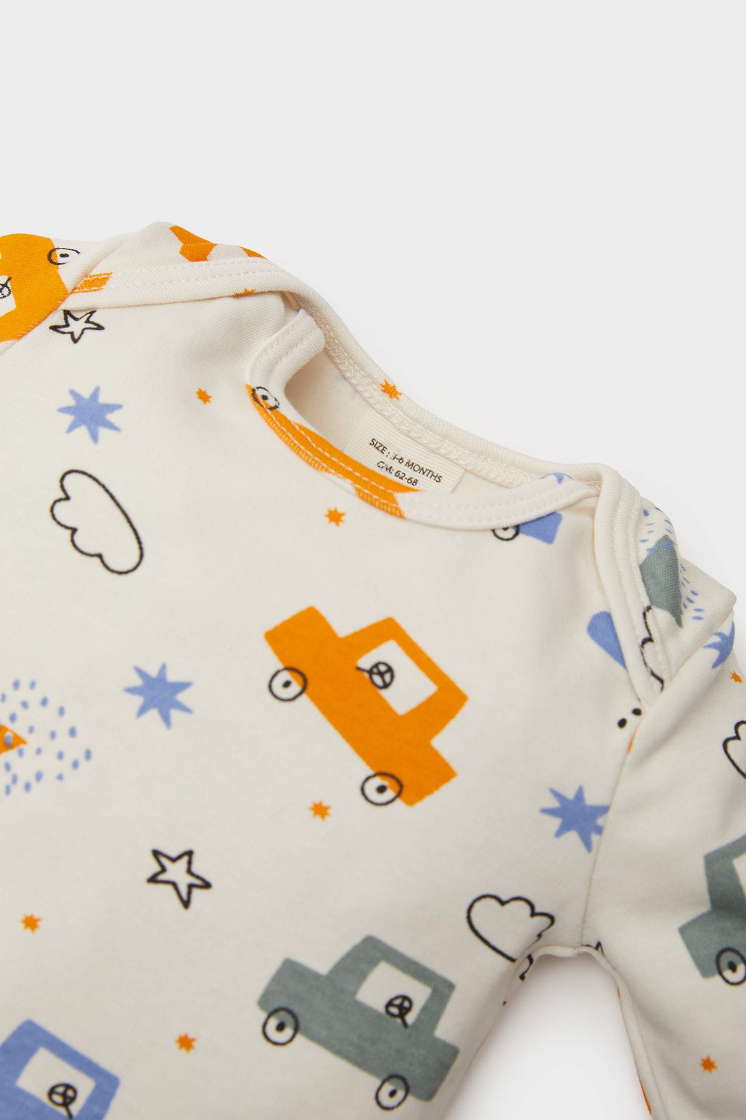 Baby Boy Newborn Vehicle Printed Snap Body