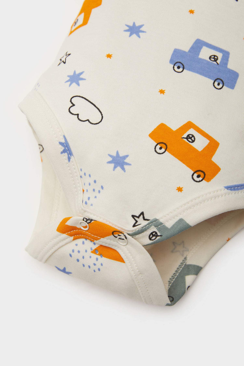 Baby Boy Newborn Vehicle Printed Snap Body