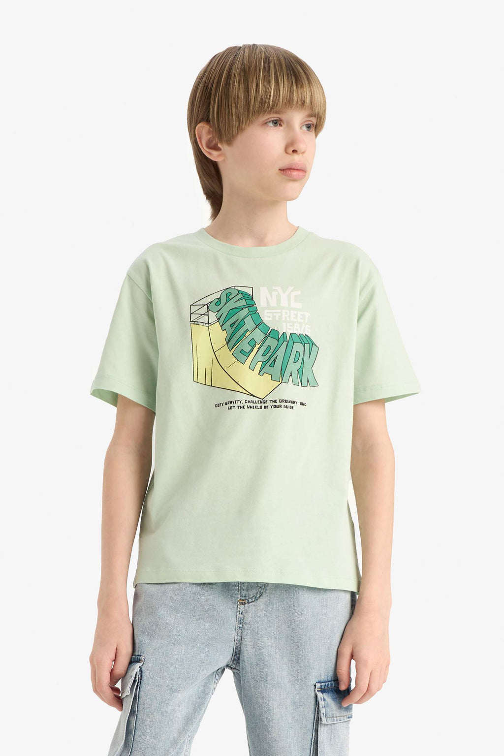 Boy Crew Neck Printed Short Sleeve T-Shirt