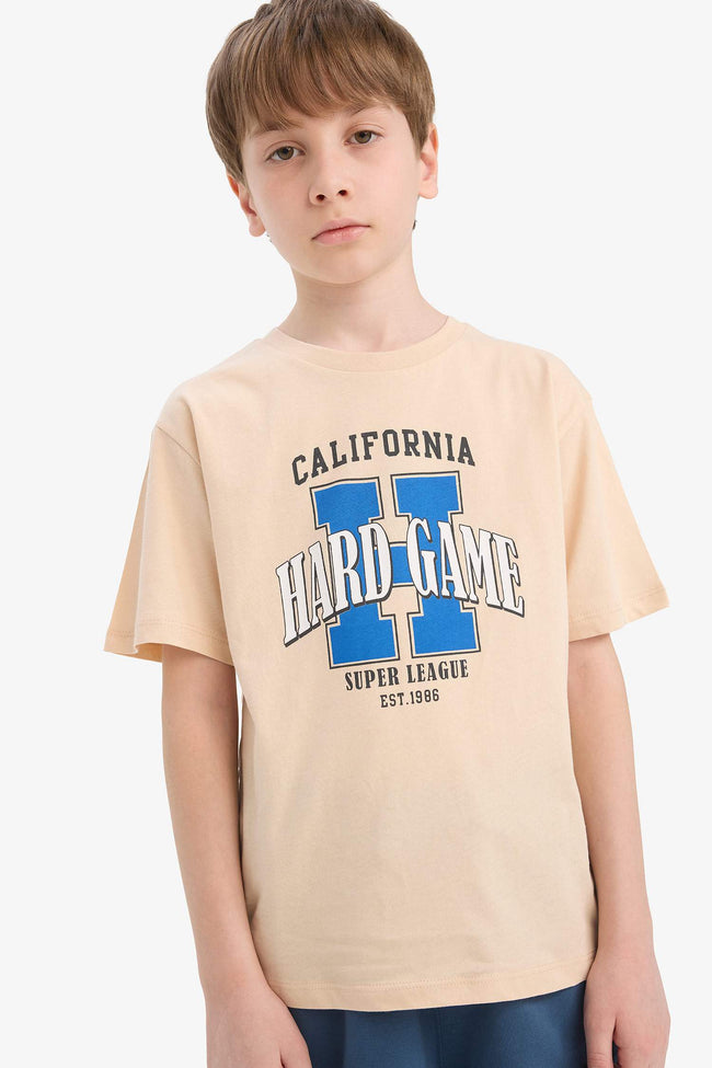 Boys Crew Neck Printed Short Sleeve T-Shirt Hover Image