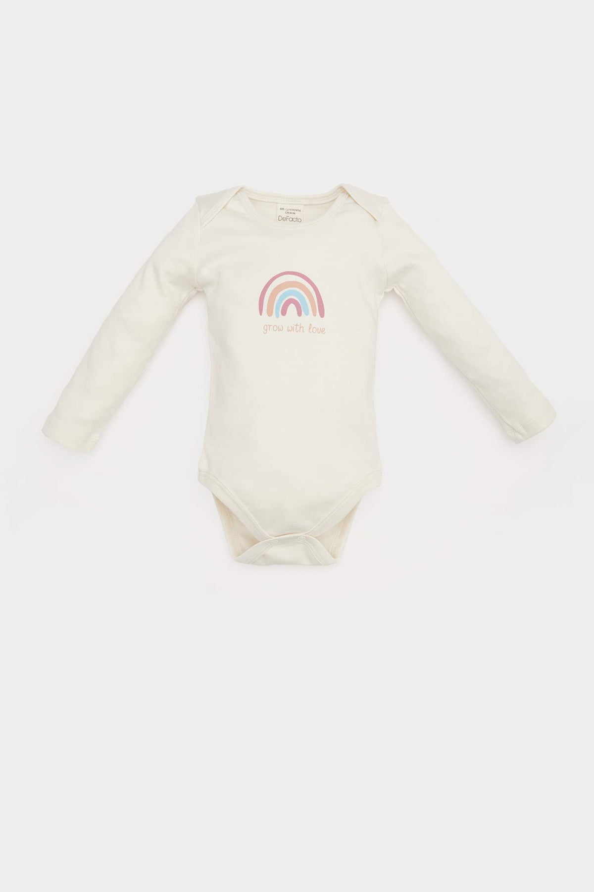 Baby Girl Newborn Crew Neck Rainbow Printed Snap Body