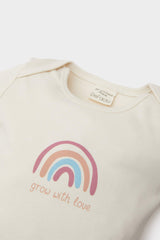 Baby Girl Newborn Crew Neck Rainbow Printed Snap Body