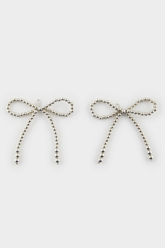 Women Silver Ribbon Slippery Ornament Main Image