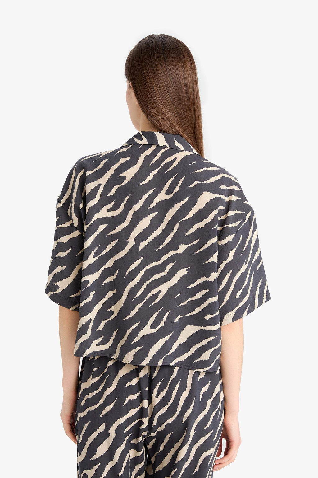 Carrot Fit Modal Fabric Pants Double Pocket High Waist Straight Leg