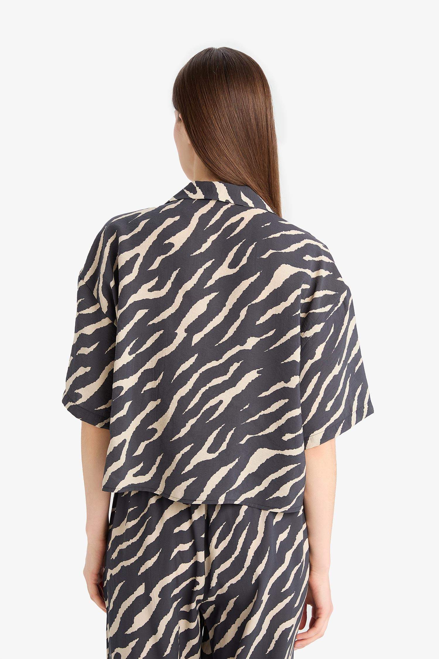 Carrot Fit Modal Fabric Pants Double Pocket High Waist Straight Leg