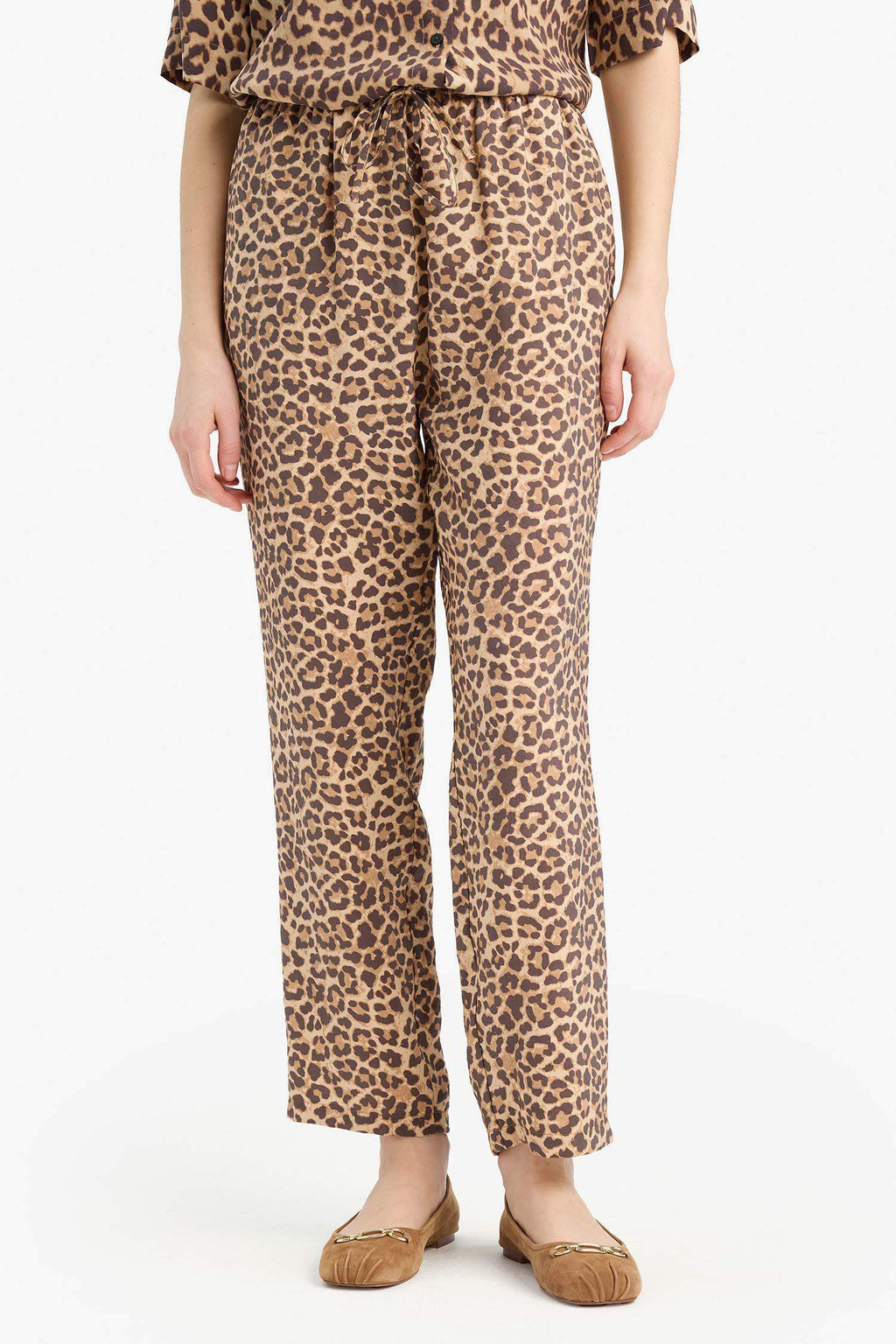 Carrot Fit Modal Fabric Pants Double Pocket High Waist Straight Leg