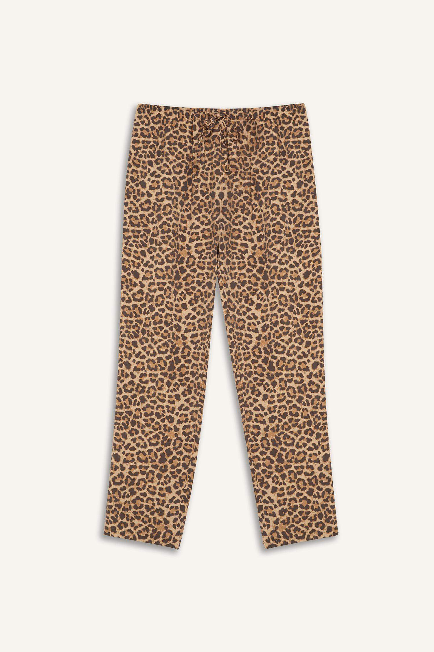 Carrot Fit Modal Fabric Pants Double Pocket High Waist Straight Leg