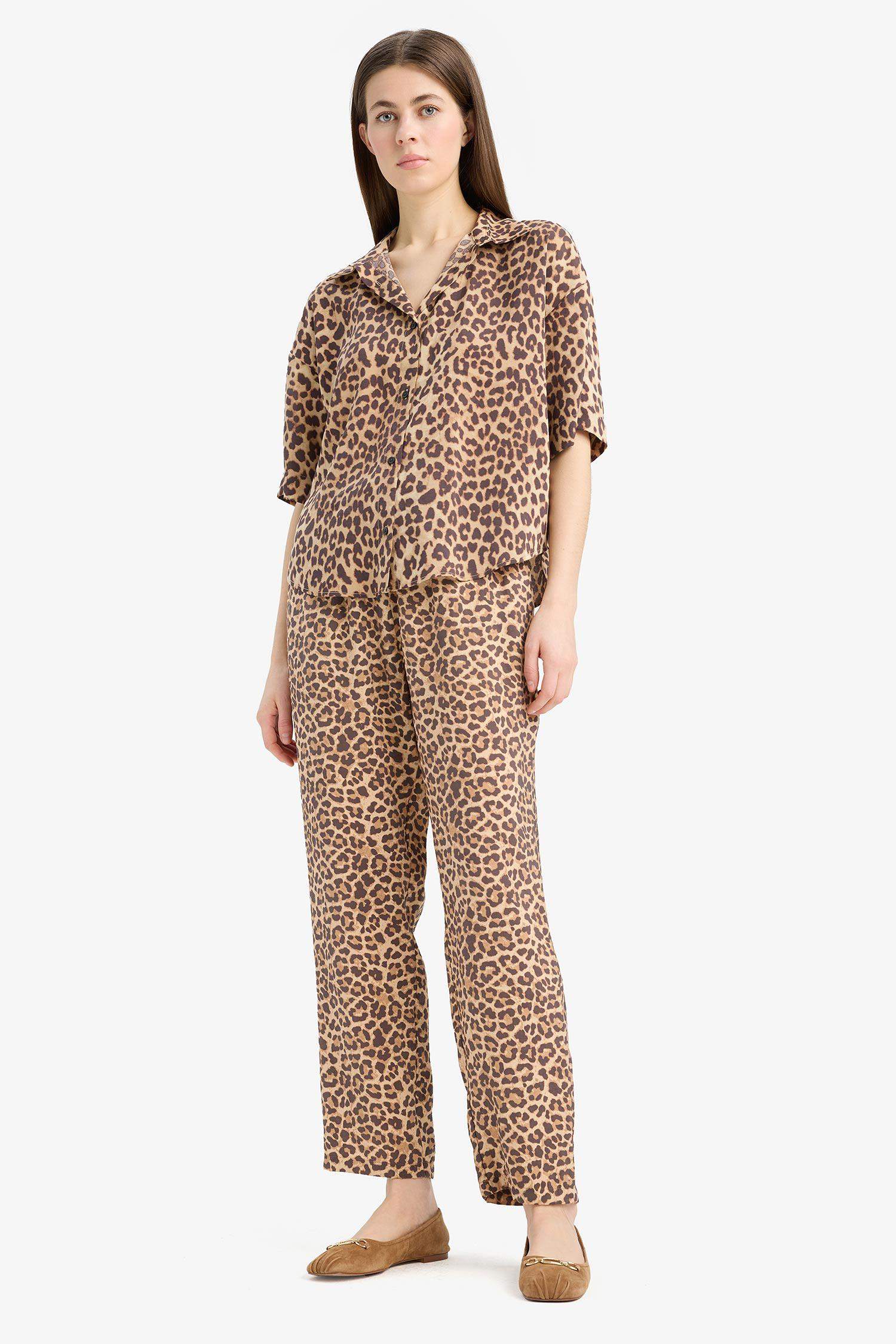 Carrot Fit Modal Fabric Pants Double Pocket High Waist Straight Leg