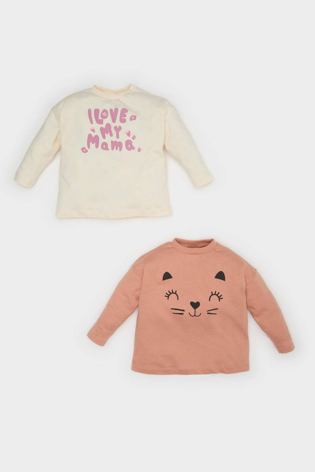 Baby Girl 2 piece Long Sleeve Snap Body Hover Image