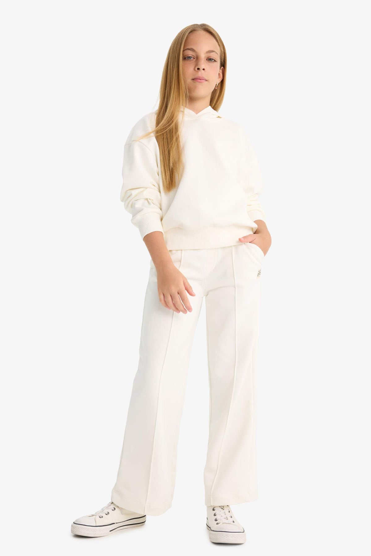 Girls Wide Leg School Tracksuit Bottoms