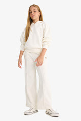 Girls Wide Leg School Tracksuit Bottoms