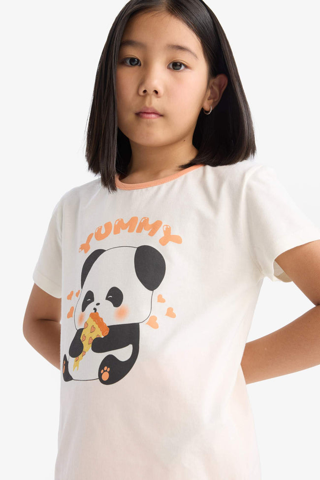 Girl Children Pajama Set Short Sleeve Pajama Mounted Flexible Certain Shorts Pajamas Under Main Image