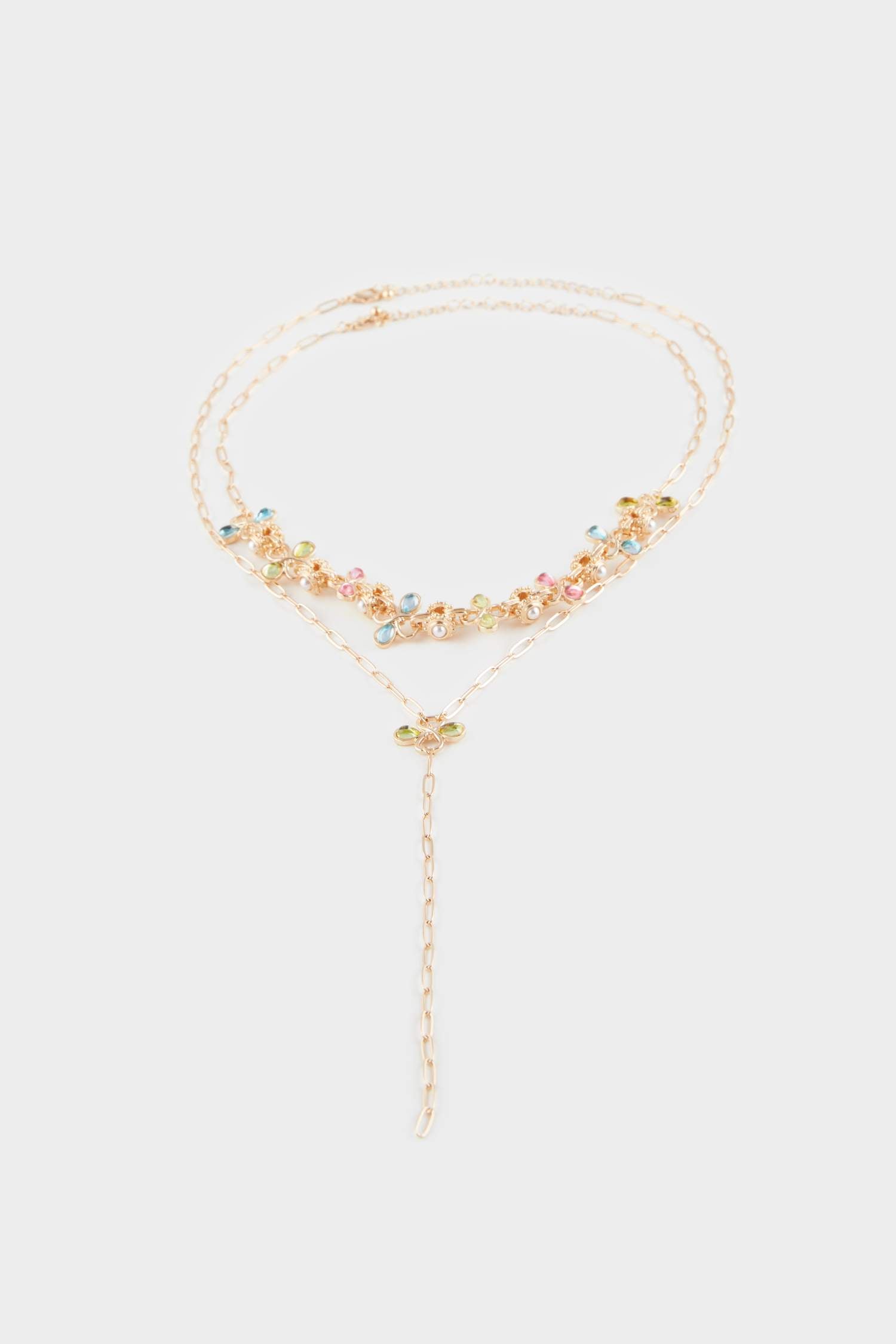 Women 2-Piece Gold Necklace